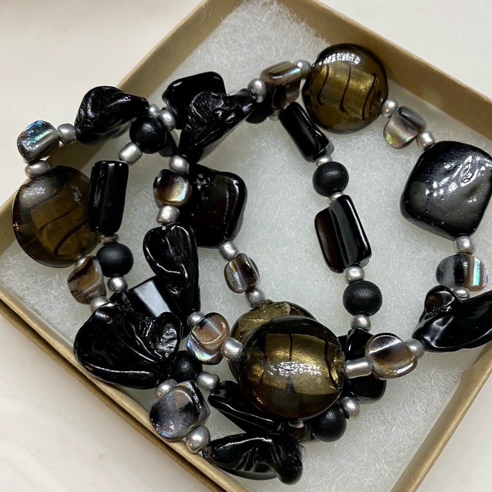 Women’s Set of 3 Beaded, Glass, Chunky Bracelets